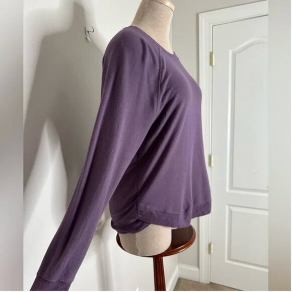 Athleta Women's Beyond Soft Pullover Sweatshirt | Plum Purple | Petite Medium - Picture 3 of 7